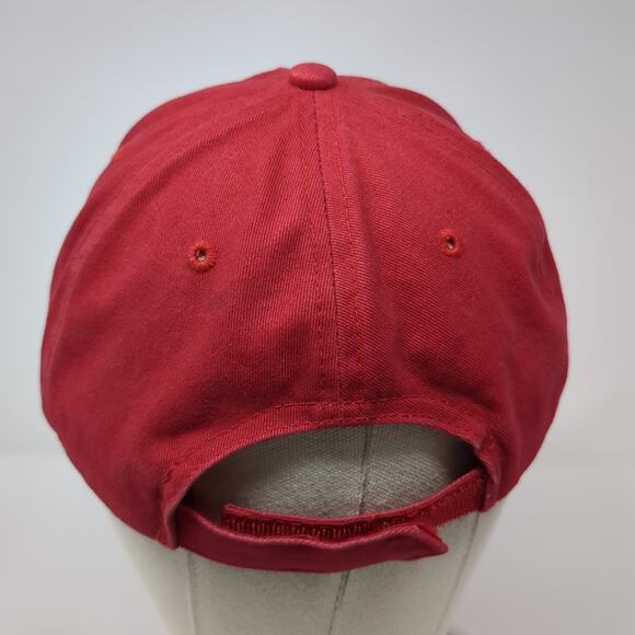 Carnival Breeze Strapback Baseball Hat Red One Size Embroidered Ahead - Picture 6 of 9